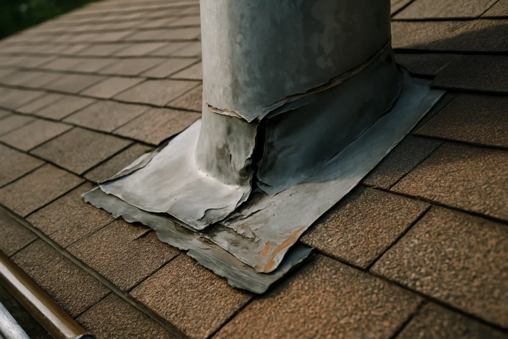 Damaged or Worn Roof Flashing Damaged or Worn Roof Flashing